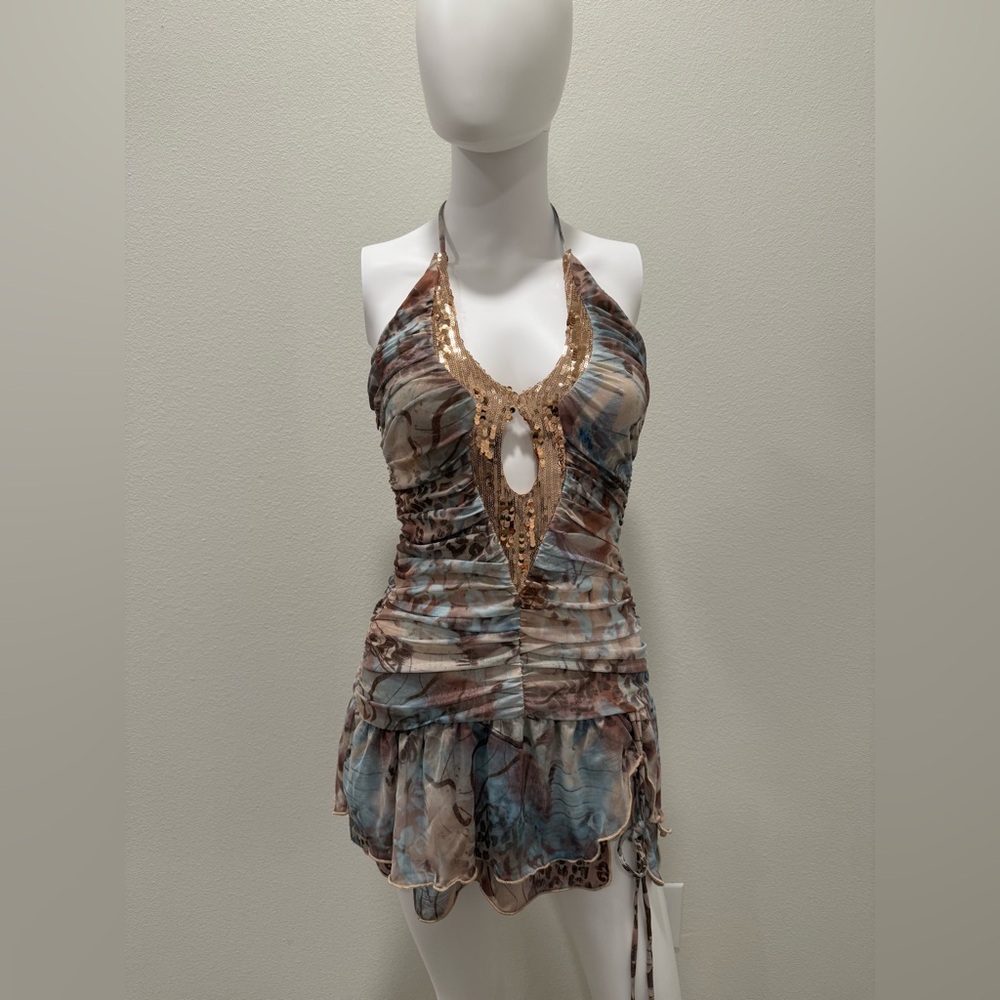 OutKast  MUTIA MINI DRESS ALASKA Sequin Halter Mini Dress